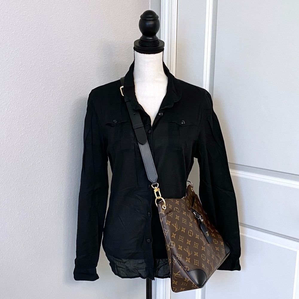 TOMMY HILFIGER Black Button Down Long Sleeve Shirt